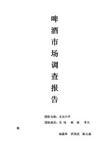 啤酒市場(chǎng)調查報告范文(中國啤酒品牌市場(chǎng)調查報告)
