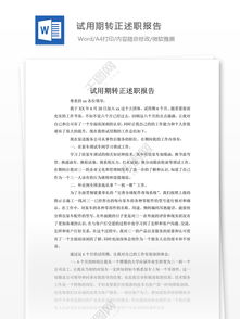 試用期轉正總結報告(試用期員工轉正,工作總結,公司員工轉正總結報告)
