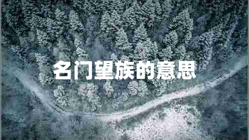 名門(mén)望族的意思