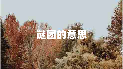謎團(tuán)的意思
