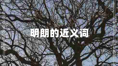 明朗的近義詞