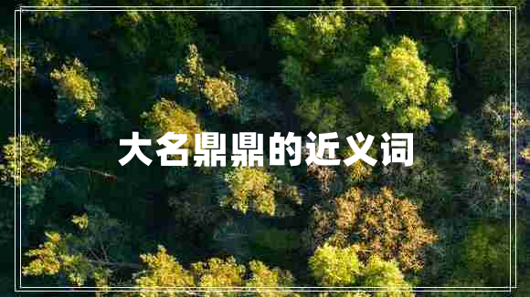 大名鼎鼎的近義詞