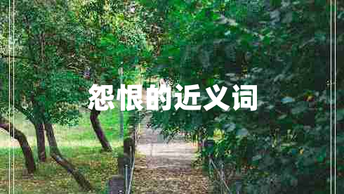 怨恨的近義詞