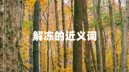 解凍的近義詞