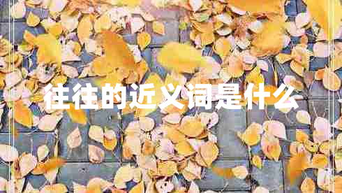 往往的近義詞是什么
