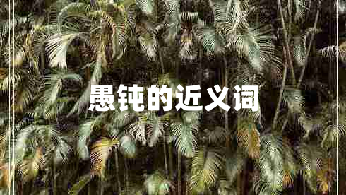 愚鈍的近義詞