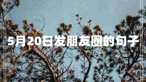 5月20日發(fā)朋友圈的句子