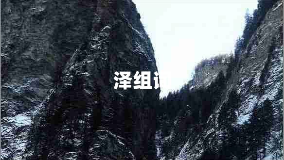 澤組詞