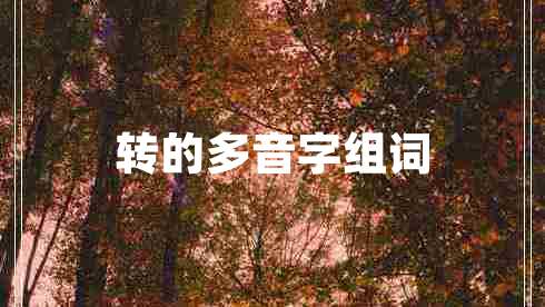 轉的多音字組詞