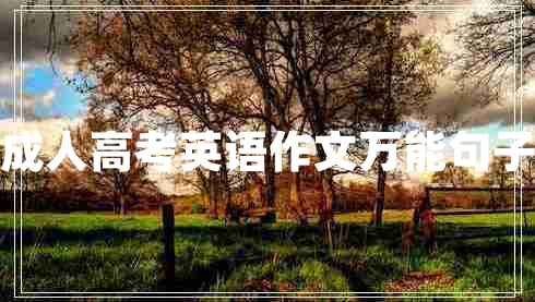 成人高考英語(yǔ)作文萬(wàn)能句子