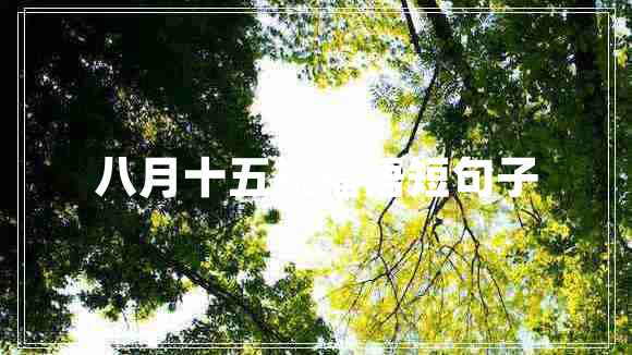 八月十五祝福語(yǔ)短句子