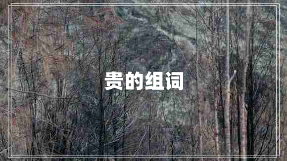 貴的組詞
