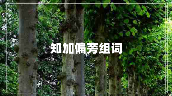 知加偏旁組詞
