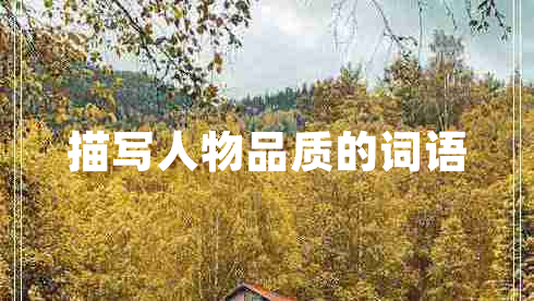 描寫(xiě)人物品質(zhì)的詞語(yǔ)