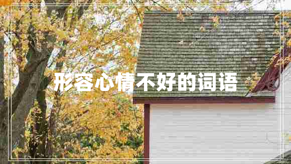 形容心情不好的詞語(yǔ)