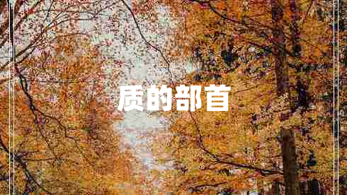 質(zhì)的部首