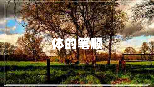 體的筆順