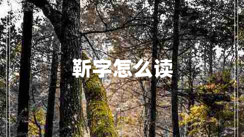 靳字怎么讀