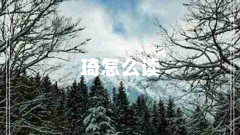 琦怎么讀