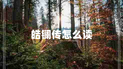 皓鑭傳怎么讀
