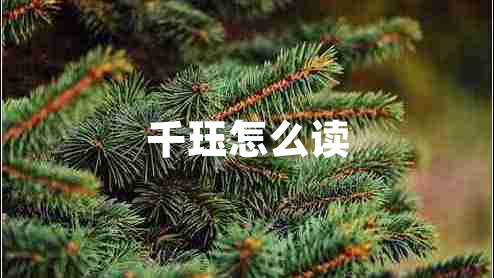 千玨怎么讀