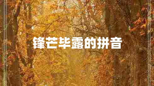 鋒芒畢露的拼音