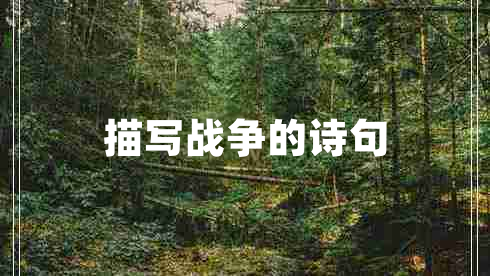 描寫(xiě)戰爭的詩(shī)句