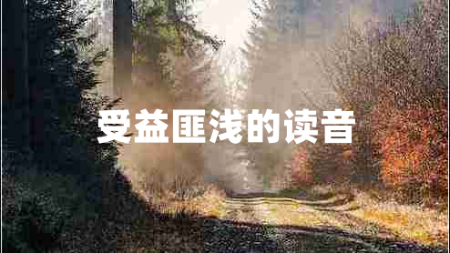 受益匪淺的讀音