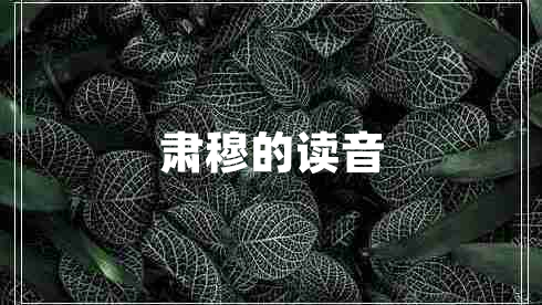 肅穆的讀音