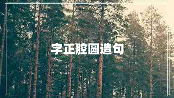字正腔圓造句