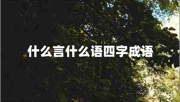 什么言什么語(yǔ)四字成語(yǔ)