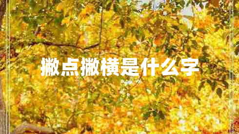 撇點(diǎn)撇橫是什么字