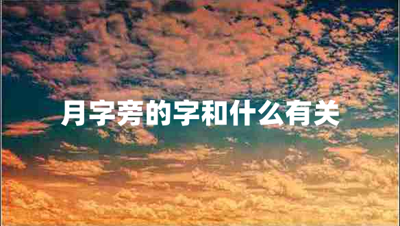 月字旁的字和什么有關(guān)