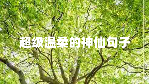 超級溫柔的神仙句子