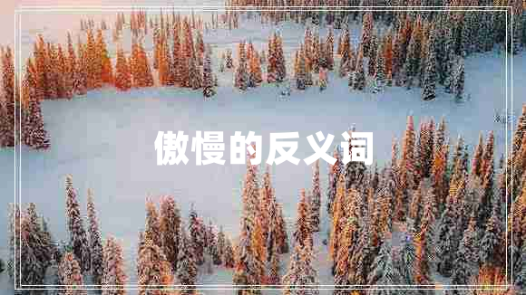 傲慢的反義詞