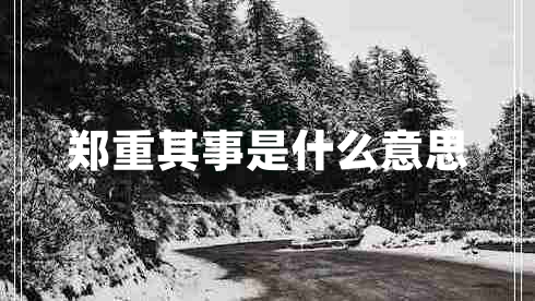 鄭重其事是什么意思