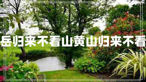 五岳歸來(lái)不看山黃山歸來(lái)不看岳