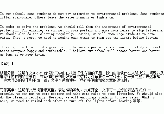 創(chuàng  )建綠色校園作文300字