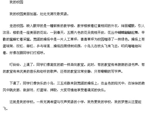 四級作文四百字我的校園