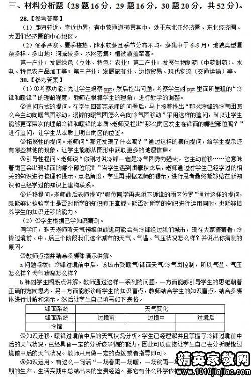 地理科學(xué)基礎知識中學(xué)地理
