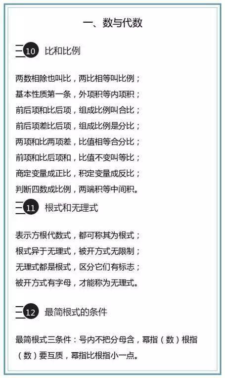 初中數學(xué)落實(shí)基礎知識
