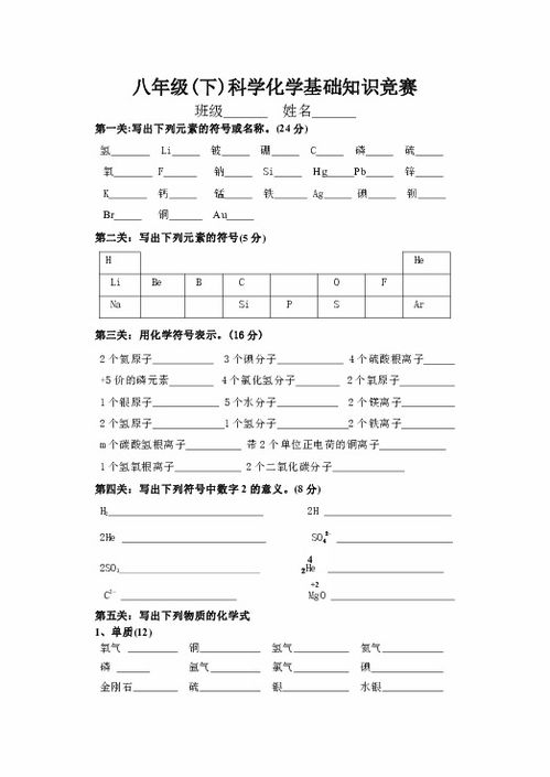 化學(xué)競賽基礎知識點(diǎn)