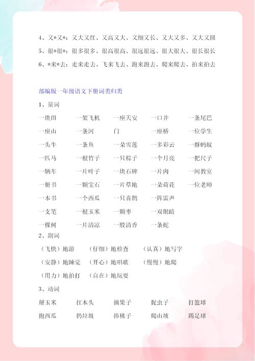 一級下知識分類(lèi)基礎訓練