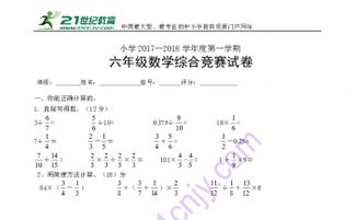 小學(xué)數學(xué),基礎知識,試題,綜合