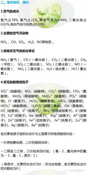 化學(xué)基礎知識必備大全初中