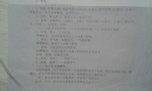 描寫(xiě)手法的基礎知識
