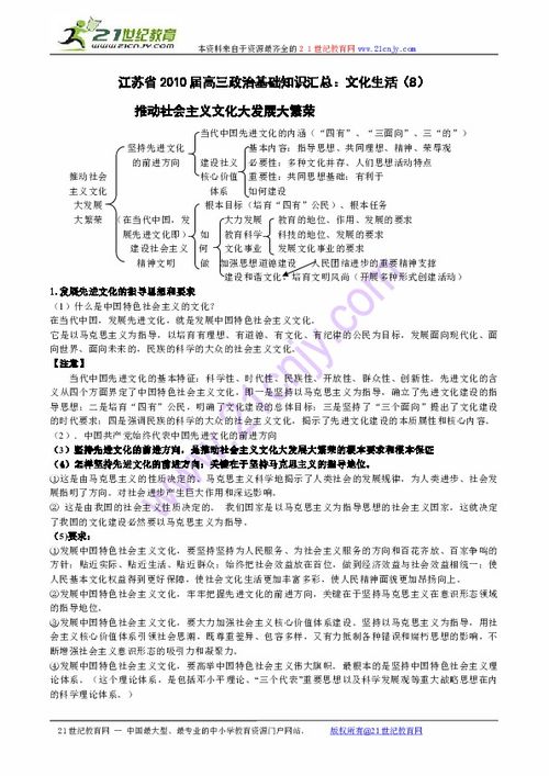 文化生活,基礎知識,政治,高三