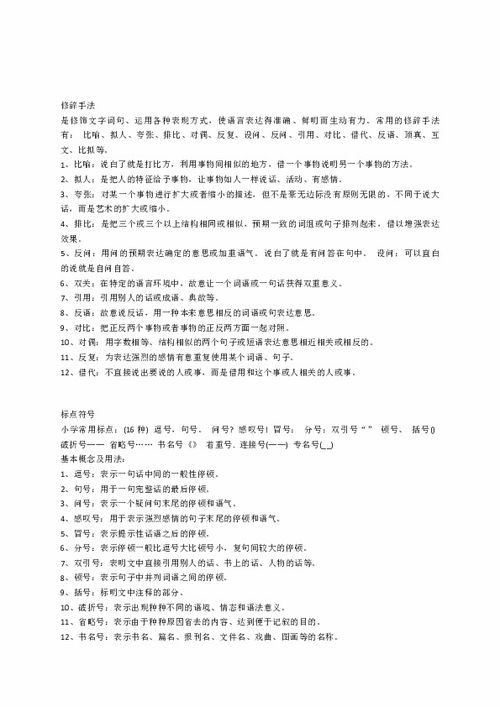 小學(xué)語(yǔ)文基礎知識組成